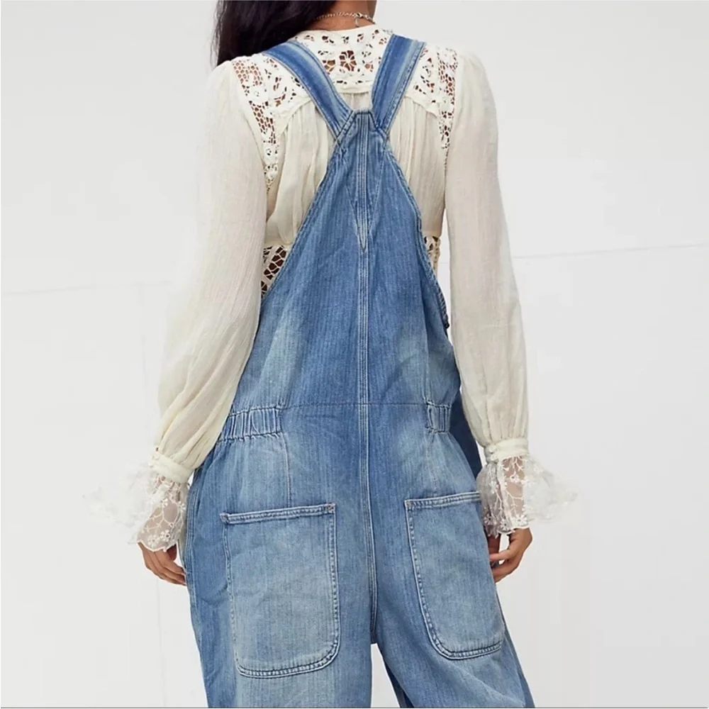 Free People Hunter Denim Overall in Century Blue